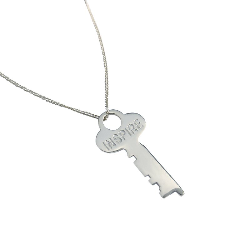 INSPIRE Letter Key 925 Sterling Silver Necklace