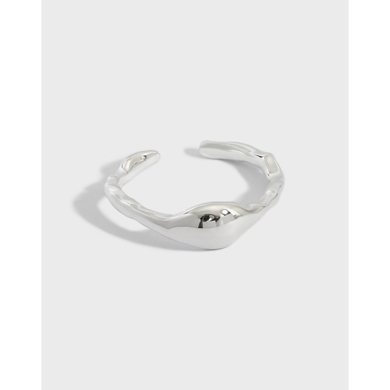 Irregular Stone 925 Sterling Silver Adjustable Ring